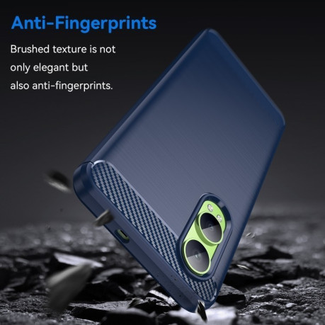 Протиударний чохол Brushed Texture Carbon Fiber на OnePlus Nord CE4 Lite - синій