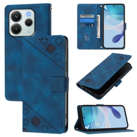 Чохол-книжка Skin-feel Embossed для Xiaomi Redmi Note 14 4G 164.84mm - синій