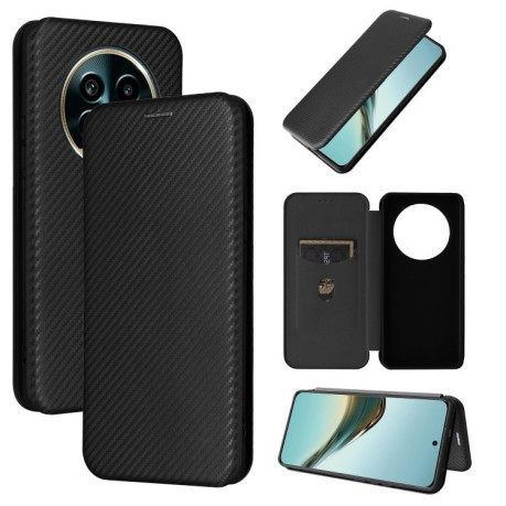 Чохол-книжка Carbon Fiber Texture на Realme 13 Pro / 13 Pro+ - чорний