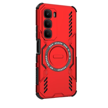 Противоударный чехол Butterfly Armor с MagSafe на Infinix Hot 60 Pro 4G Global - красный