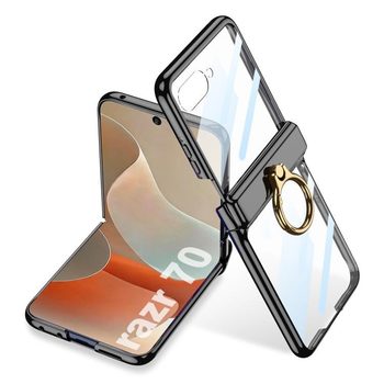 Складний магнітний чохол Gkk з кільцем-тримачем на Motorola Razr 70 — чорний