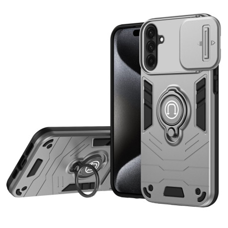 Противоударный чехол Sliding Camshield Ring Holder для Samsung Galaxy A36 - серый