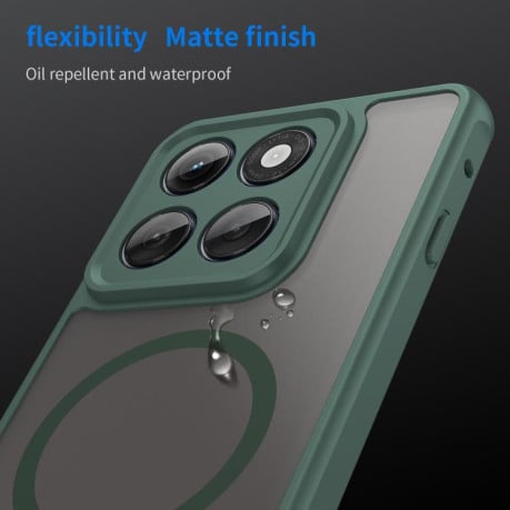 Противоударный чехол Fan Dun Series TPU Hybrid PC Frosted Magsafe для Motorola Edge 60 Pro - зеленый