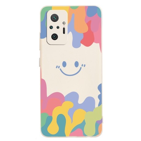 Противоударный чехол Painted Smiley Face для Xiaomi Redmi Note 10 Pro/10 Pro Max - белый