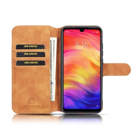 Кожаный чехол- книжка DG.MING Retro Oil Side на Samsung Galaxy A30-коричневый