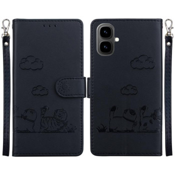 Чехол-книжка Cute Cats RFID Leather на Tecno Pop 10 / Spark Go 2 4G — чёрный