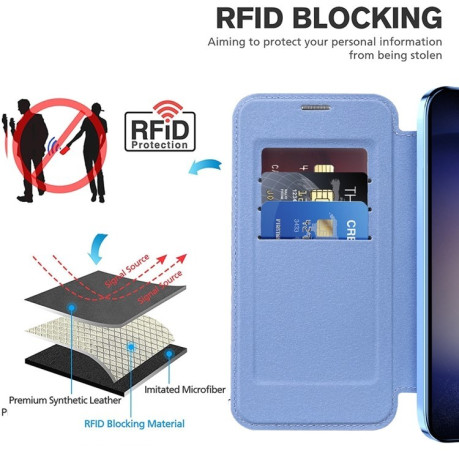 Чохол-книжка Shield MagSafe RFID Anti-theft Leather  для Samsung Galaxy S25+ 5G - синій