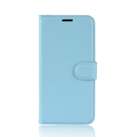 Чехол-книжка Litchi Texture на Samsung Galaxy A71 - голубой