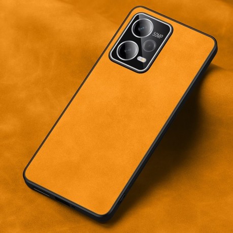 Противоударный чехол Frosted Skin Feel для Xiaomi Redmi Note 12 Pro+ - оранжевый