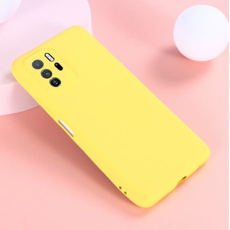 Чехол Solid Color Liquid Silicone на Xiaomi Redmi Note 10 Pro / Poco X3 - желтый