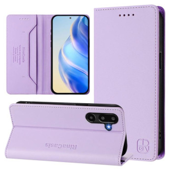 Чехол-книжка RC01 Dual-Folded Magnetic Suction RFID Leather на Samsung Galaxy M16 / F16 5G Global - фиолетовый