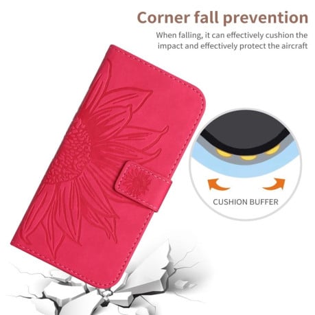 Чохол-книжка Skin Feel Sun Flower для Xiaomi 13 Lite - пурпурно-червоний