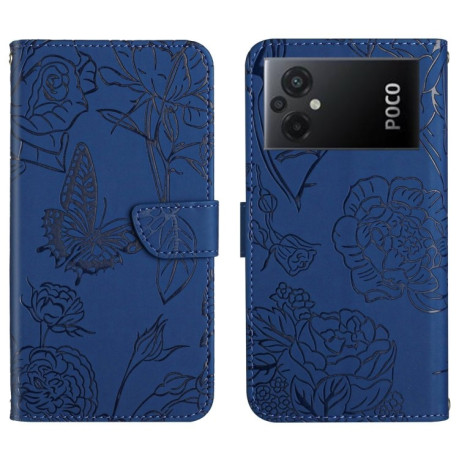 Чохол-книжка Skin Feel Butterfly Embossed Xiaomi Poco M5 4G/5G/M4 5G - синій