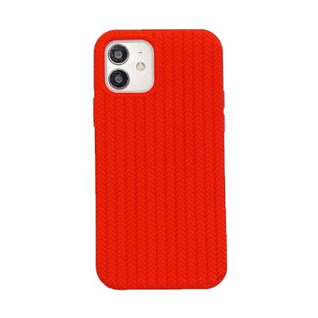 Противоударный чехол Herringbone Texture для iPhone 11 - красный