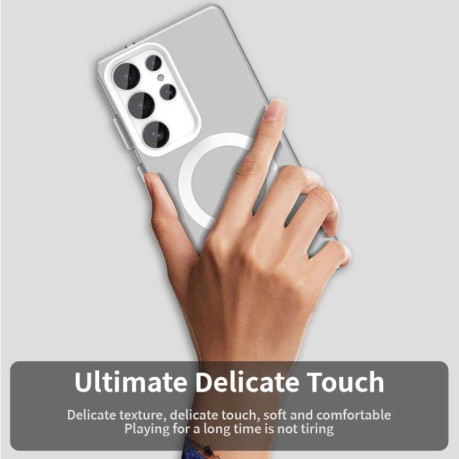 Противоударный чехол MagSafe Holder PC Hybrid для Samsung Galaxy S25 Ultra 5G - белый