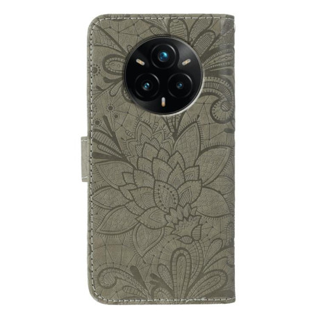 Чохол-книжка Lace Flower для Realme 14 Pro+ - сірий