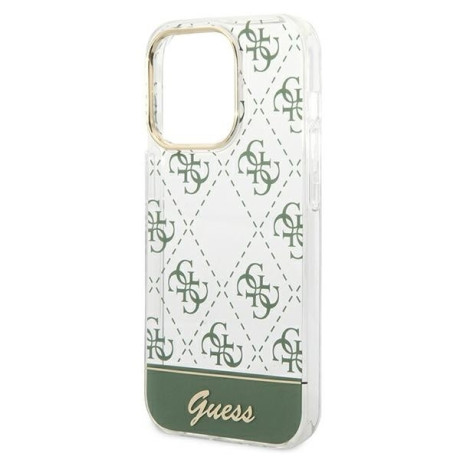 Оригінальний чохол Guess 4G Pattern Script для iPhone 14 Pro Max - khaki 