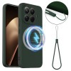 Силиконовый чехол Shockproof Silicone Magsafe для Xiaomi 15T Pro — тёмно-зелёный