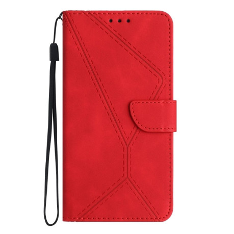Чохол-книжка Stitching Embossed Leather для iPhone 15 Pro -червоний