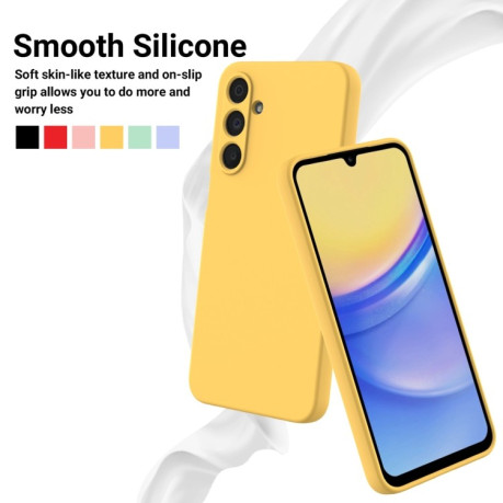 Силиконовый чехол Solid Color Liquid Silicone на Samsung Galaxy A16 5G - желтый