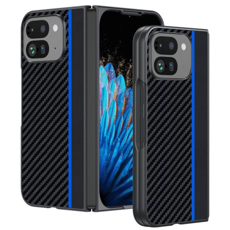 Протиударний чохол Carbon Fiber Texture Printing для Google Pixel 9 Pro Fold - чорно-синій
