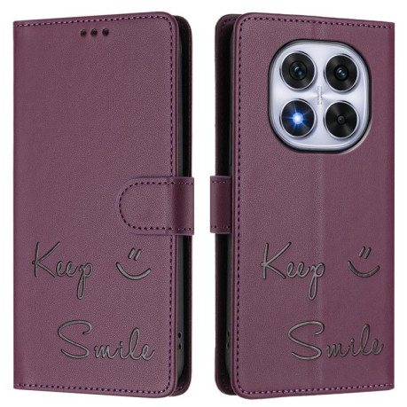 Чохол-книжка Embossing Stripe RFID для Xiaomi Redmi Note 14 Pro 4G - фіолетовий