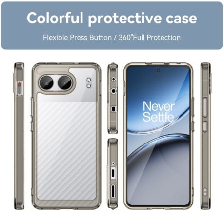 Чохол Colorful Acrylic Series із кольоровим бампером на OnePlus Nord 4 - прозоро-сірий