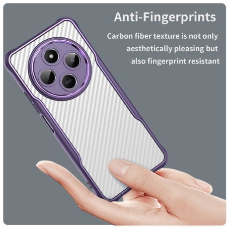Ударозахисний чохол Carbon Fiber Texture Translucent на Xiaomi Redmi 14C 4G/Poco C75/Redmi A4 5G - фіолетовий