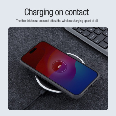 Протиударний чохол NILLKIN Frosted Shield Pro Magnetic Magsafe для iPhone 15 Pro - чорний