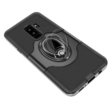Противоударный чехол Magnetic Rotatable Ring на Samsung Galaxy  S9+ черный
