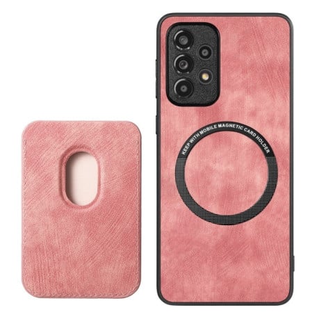 Протиударний чохол Magnetic Wallet Card для Samsung Galaxy A35 5G - рожевий