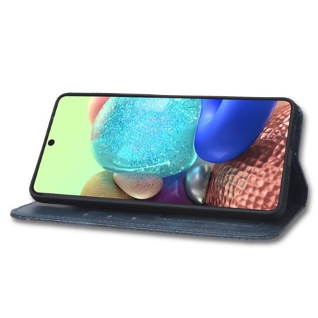 Кожаный чехол Magnetic Buckle Retro Texture для Samsung Galaxy A73 5G - синий