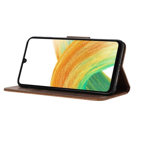 Чохол-книжка Embossed Butterfly  для Samsung Galaxy A36/A56 5G - коричневий
