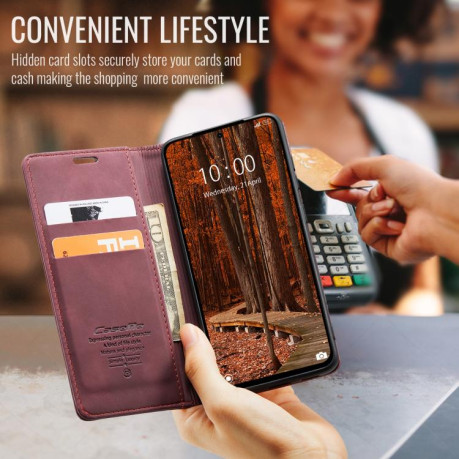 Чехол-книжка CaseMe-013 Multifunctional на Xiaomi Redmi Note 14 Pro 4G Global - красный