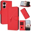 Чехол-книжка Triangle Pattern Buckle Clasp Leather на Xiaomi Poco X7 Pro - красный