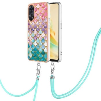 Противоударный чехол Electroplating IMD with Lanyard для OPPO Reno8 T 4G - Scales