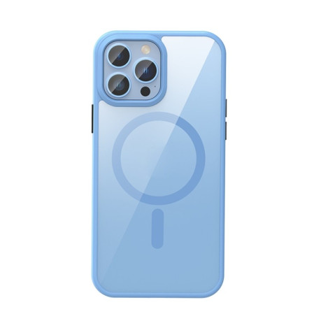 Противоударный чехол Crystal Clear Series (Magsafe) для iPhone 13 Pro - голубой