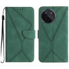Чехол-книжка Stitching Embossed Leather на Realme 11 4G Global - зеленый