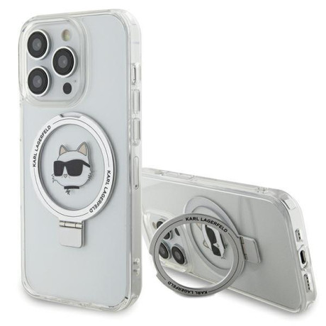 Оригінальний чохол Karl Lagerfeld Ring Stand Karl Choupette MagSafe для iPhone 15 Pro Max - transperent(KLHMP15XHMRSCHH)
