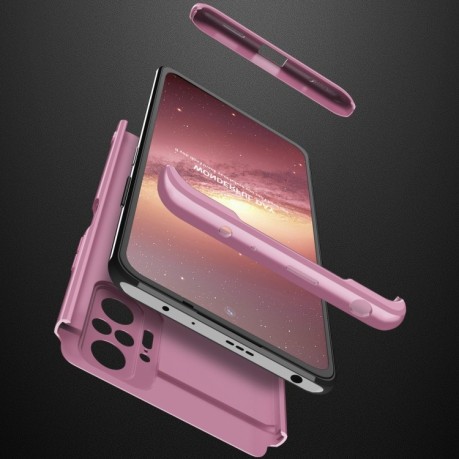 Противоударный чехол GKK Three Stage Splicing на Xiaomi Redmi Note 10 Pro / Note 10 Pro Max - розово золотой