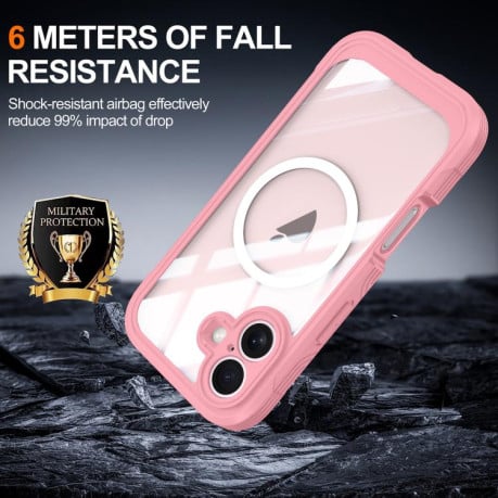 Противоударный чехол RedPepper Tempered Glass с MagSafe на iPhone 17 - розовый