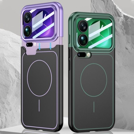 Двоколірний чохол Gkk Color Master з MagSafe для Xiaomi 17 Pro Max — фіолетовий/чорний