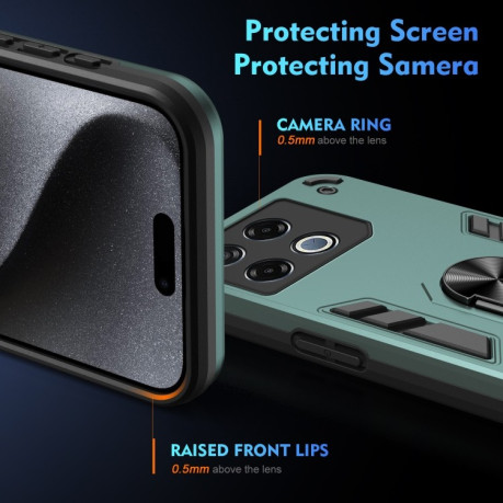 Ударозахисний чохол Metal Ring Holder для Infinix GT 20 Pro 5G - зелений