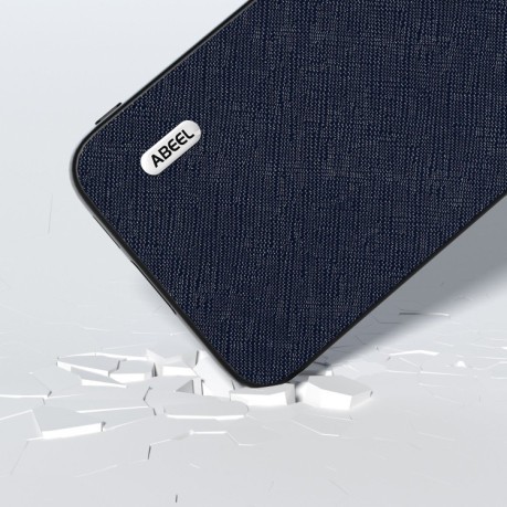 Противоударный чехол ABEEL Genuine Leather  Cross Texture для Samsung Galaxy S23 FE 5G - синий