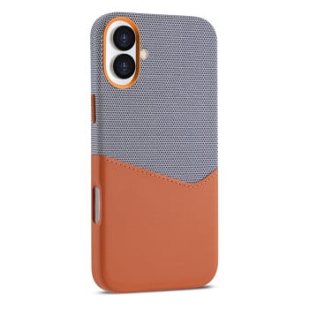 Чехол Kalebol Cloth Textue Stitching Card Slot Magnetic на iPhone 17 - оранжевый