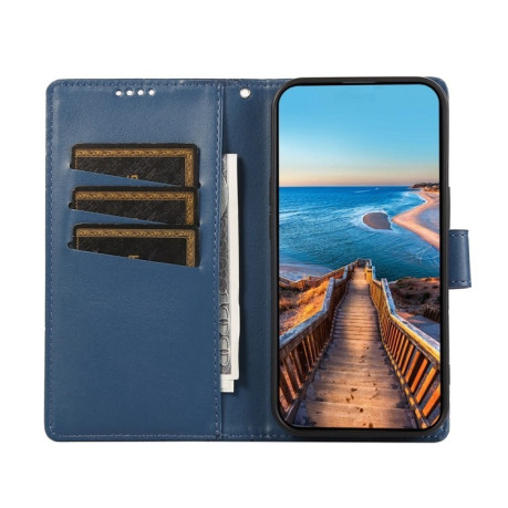 Чехол-книжка PU Genuine Leather Texture Embossed Line для Samsung Galaxy M55 - синий