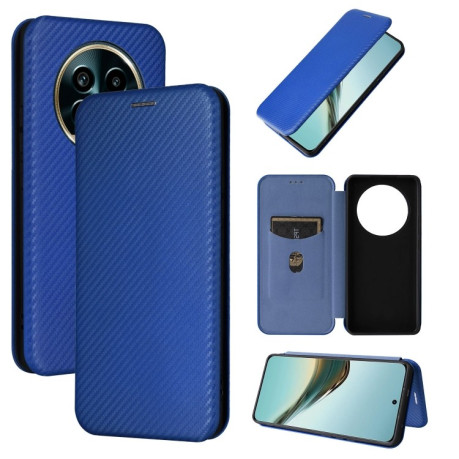 Чохол-книжка Carbon Fiber Texture на Realme 13 Pro / 13 Pro+ - синій