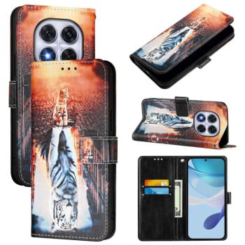 Чохол-книжка Colored Drawing Pattern Plain Weave Leather для Xiaomi Redmi Note 14 Pro 5G/Poco X7 - кольоровий