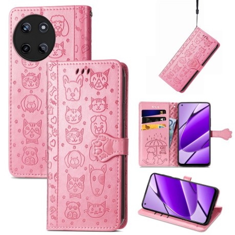 Чохол-книжка Cat and Dog для Realme 11 4G Global - рожевий