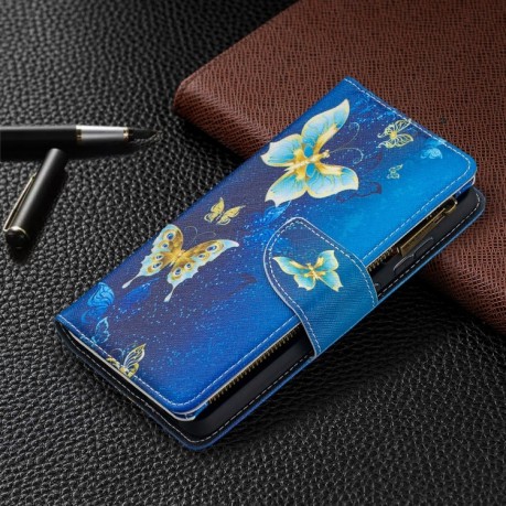 Чехол-кошелек Colored Drawing Series на Samsung Galaxy A52/A52s - Gold Butterfly